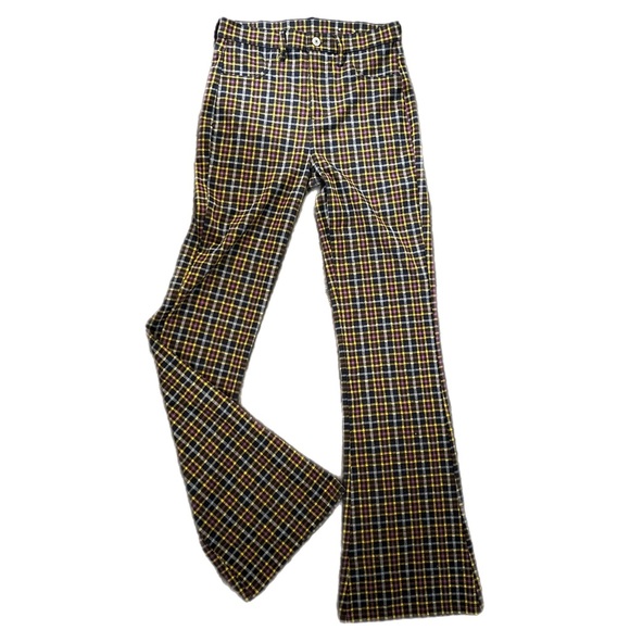 AE High Rise Plaid Bell Bottoms - Picture 1 of 4